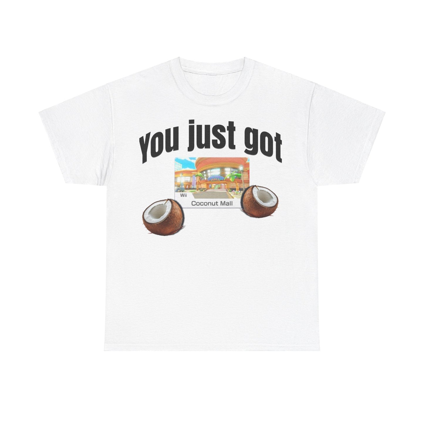 Coconut Mall Tshirt by Wii Mario Cart T-Shirt Gift for men and woman, Suprise Wii Shirt, Mario Cart Coconut Mall Present, Wii fans, Funny T-Shirt, funny meme shirt, cool stylish meme shirt for boys, perfect present for boyfriend or son, You just coconut malled tiktokt meme, rickrolled coconut mall meme