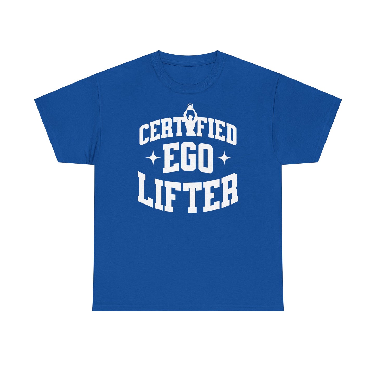 Entdecke unser selbstbewusstes T-Shirt mit dem Schriftzug "Certified Ego Lifter". Perfekt für Fitness-Enthusiasten und alle, die nach Motivation suchen. Hergestellt aus hochwertiger Baumwolle für ultimativen Komfort während des Trainings. Pump Cover Gym, für Massephase Bulking Season. Gym gift Tshirt for gymrat